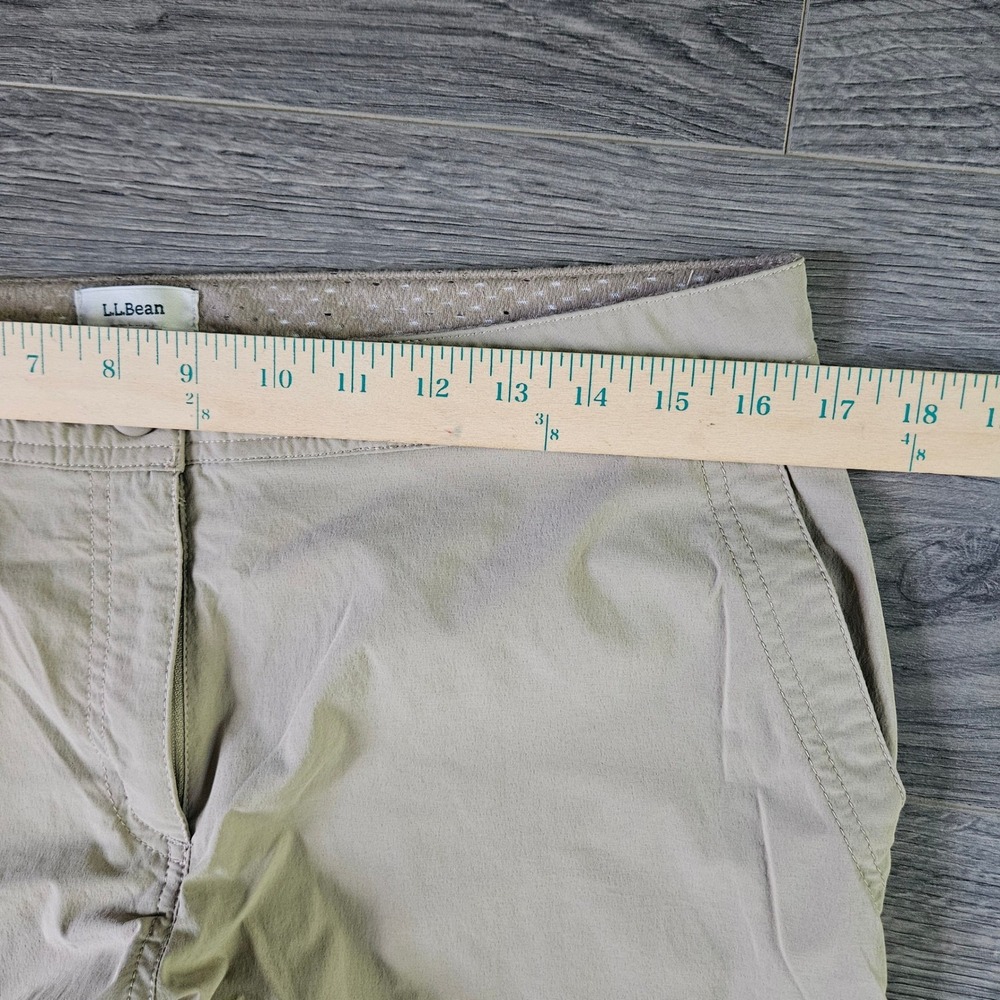 LL Bean Womens Comfort Trail Crop Pant 12 Regular Tan Water Wicking Hiking UPF - Picture 7 of 8